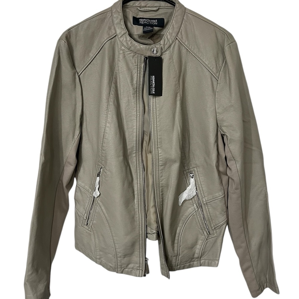 Beige Leather Jacket